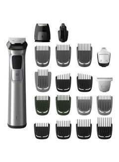 Multigroom All-in-One Trimmer Series 7000, 23 Piece Mens Grooming Kit For Beard Head Body And Face Grey/Black