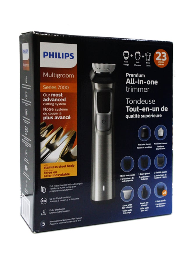 Philips - Multigroom All-in-One Trimmer Series 7000, 23 Piece Mens Grooming Kit For Beard Head Body And Face Grey/Black - Image 1