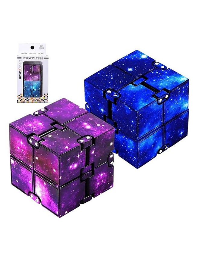 XiuWoo 2-Piece Infinity Cube Anti-Stress Fidget Finger Toy Set - Image 1