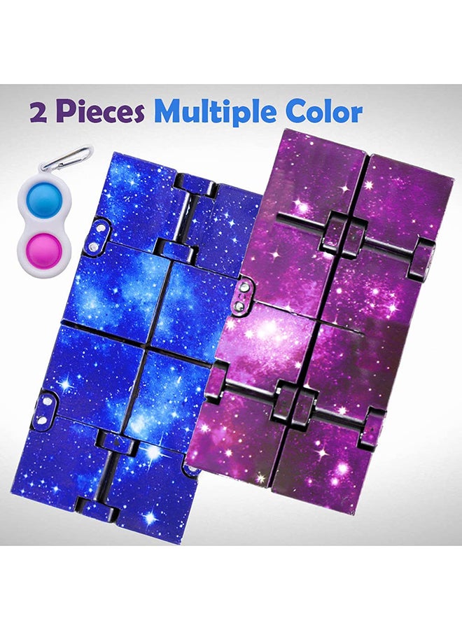 XiuWoo 2-Piece Infinity Cube Anti-Stress Fidget Finger Toy Set - Image 2
