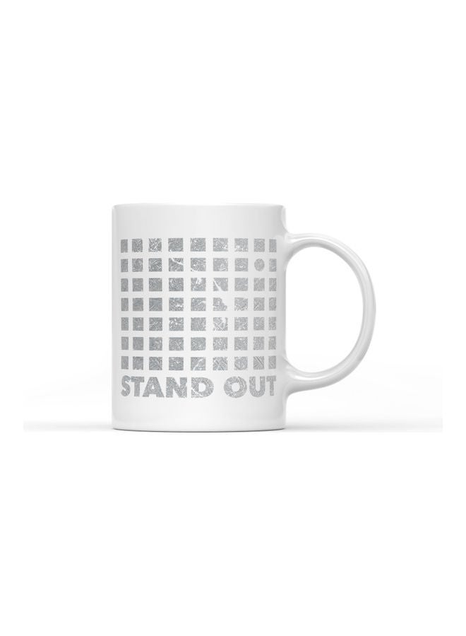 LOUD UNIVERSE Stand Out Quote Printed Mug White/Silver  - Image 1