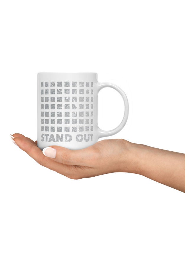LOUD UNIVERSE Stand Out Quote Printed Mug White/Silver  - Image 3