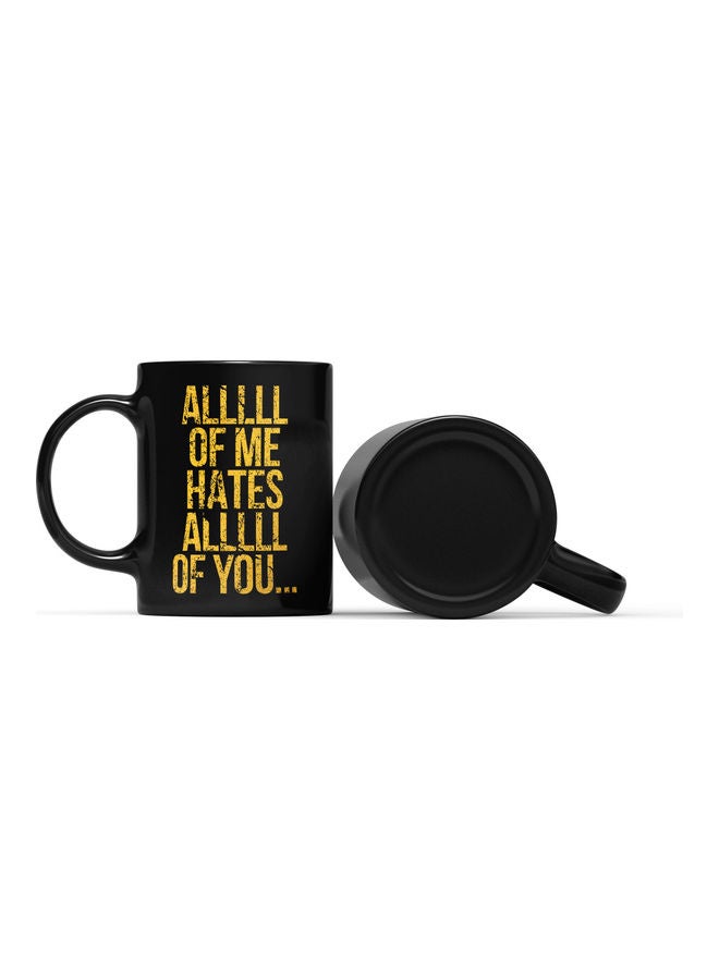 LOUD UNIVERSE Unicorns Are Awesome Quote Design Printed Coffee Mug Black/Gold  - Image 2