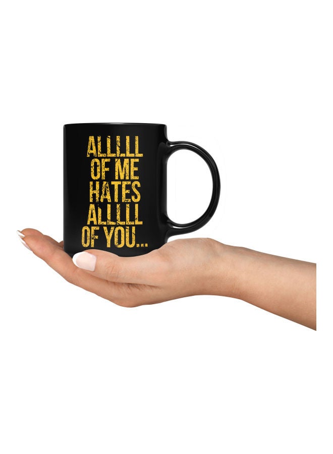 LOUD UNIVERSE Unicorns Are Awesome Quote Design Printed Coffee Mug Black/Gold  - Image 3