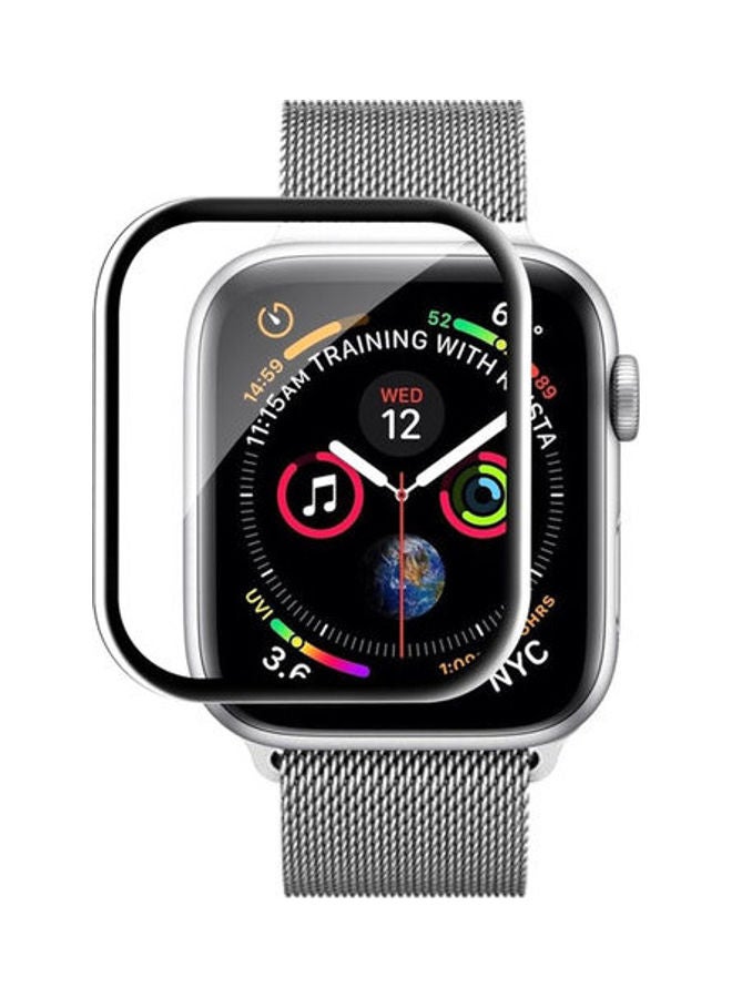 shAyzee Full Coverage Curved Screen Protector For Apple Watch Series 5/4 40mm Clear/Black - Image 2