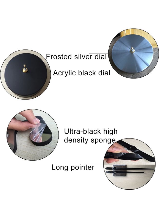 ماستون ملصق جداري للزينة بتصميم ساعة على شكل فراشة أسود - Image 2