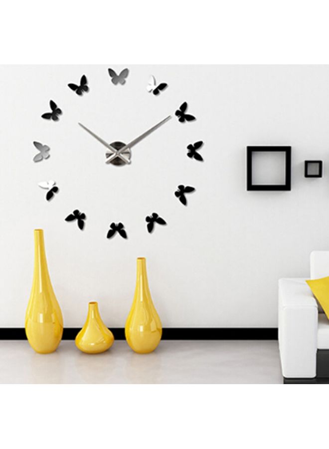 ماستون ملصق جداري للزينة بتصميم ساعة على شكل فراشة أسود - Image 4