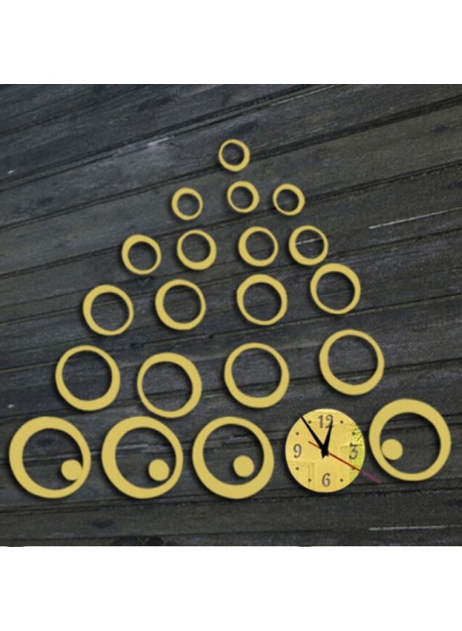 ماستون ملصق جداري ثلاثي الأبعاد بشكل ساعة حائط ذهبي