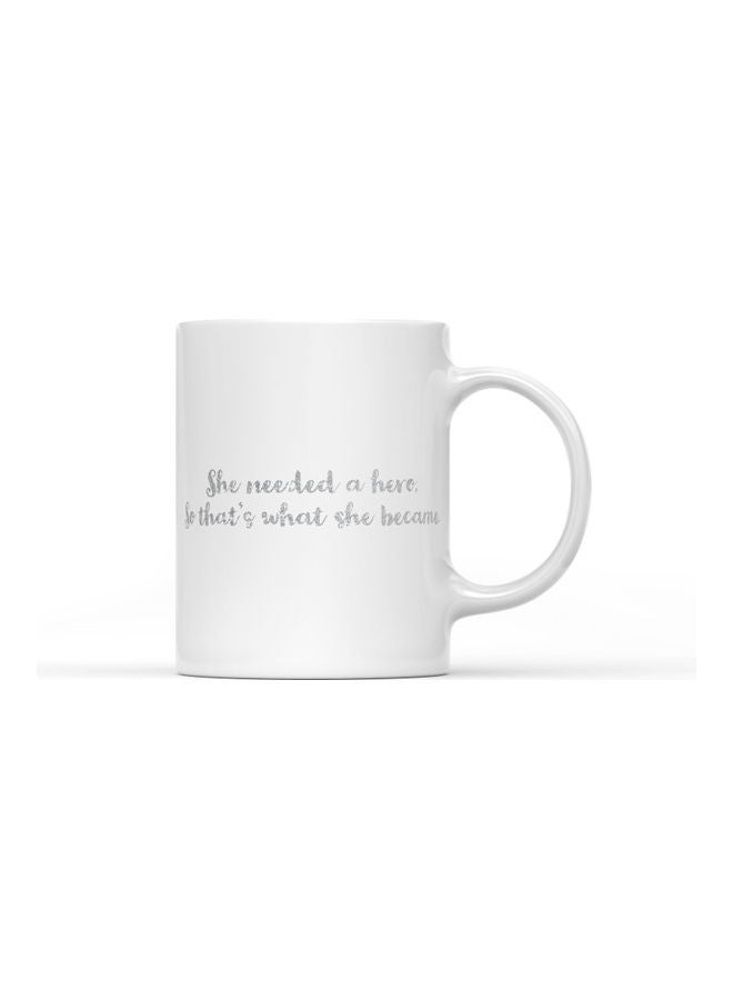 LOUD UNIVERSE She Hero Printed Coffee Mug White/Grey  - Image 1