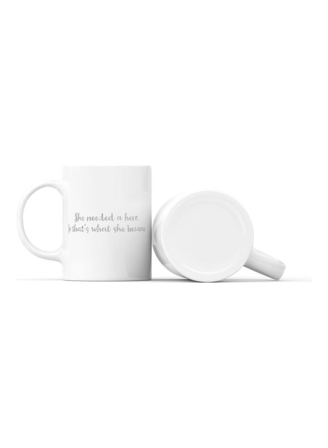LOUD UNIVERSE She Hero Printed Coffee Mug White/Grey  - Image 2