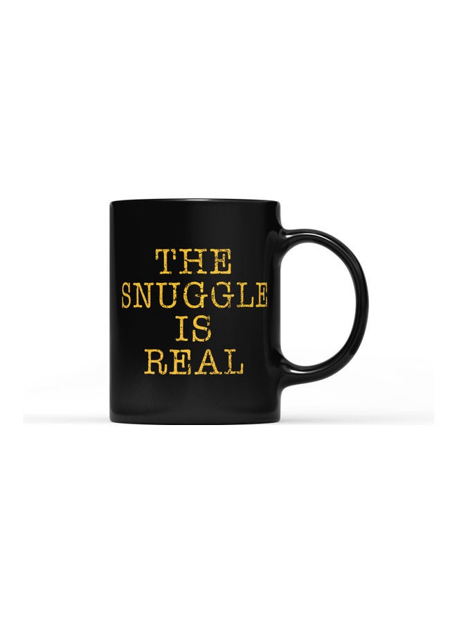 LOUD UNIVERSE The Snuggle Is Real Printed Coffee Mug Black/Yellow  - Image 1