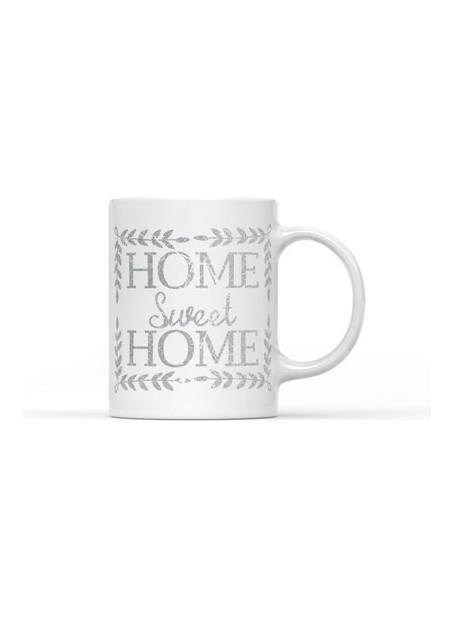 LOUD UNIVERSE Home Sweet Home Printed Coffee Mug White/Silver  - Image 1