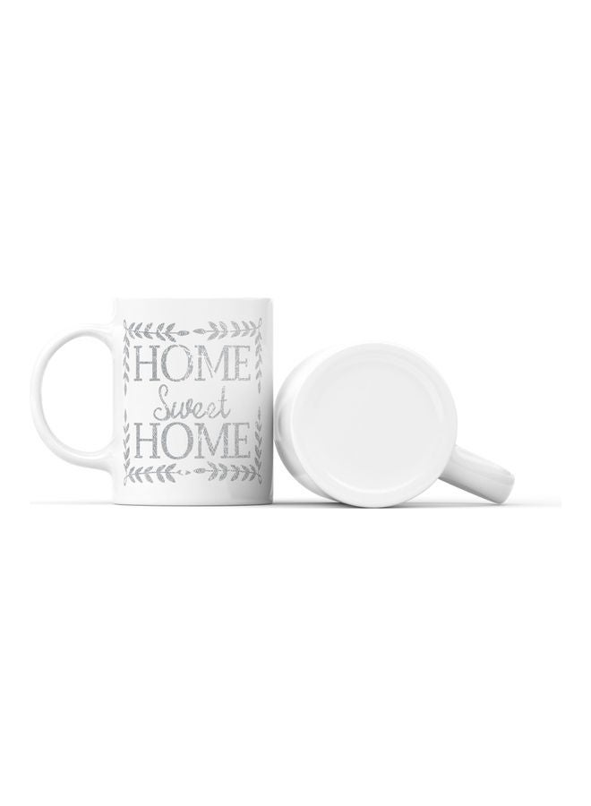 LOUD UNIVERSE Home Sweet Home Printed Coffee Mug White/Silver  - Image 2