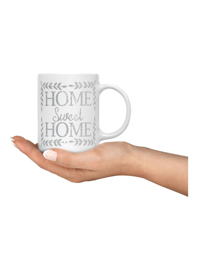 LOUD UNIVERSE Home Sweet Home Printed Coffee Mug White/Silver  - Image 3