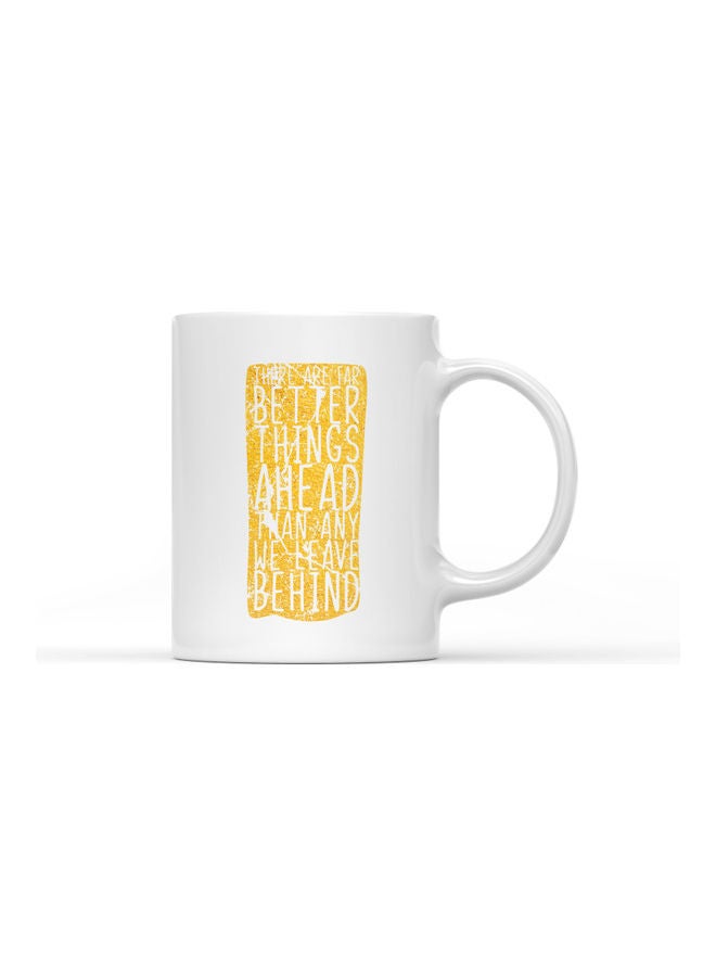 LOUD UNIVERSE You Are Better Quote Printed Coffee Mug White/Yellow  - Image 1