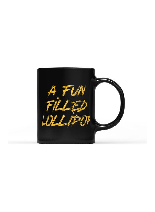 LOUD UNIVERSE Girl Quote Printed Mug Black/Yellow  - Image 1