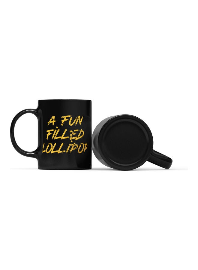 LOUD UNIVERSE Girl Quote Printed Mug Black/Yellow  - Image 2