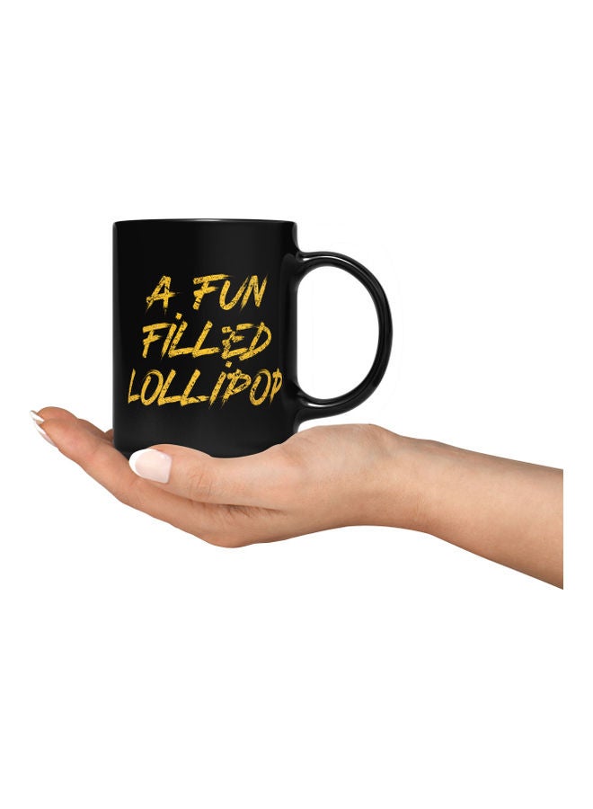 LOUD UNIVERSE Girl Quote Printed Mug Black/Yellow  - Image 3