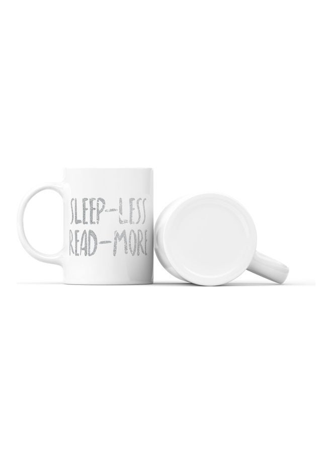 LOUD UNIVERSE Sleep Less Printed Mug White/Silver  - Image 2