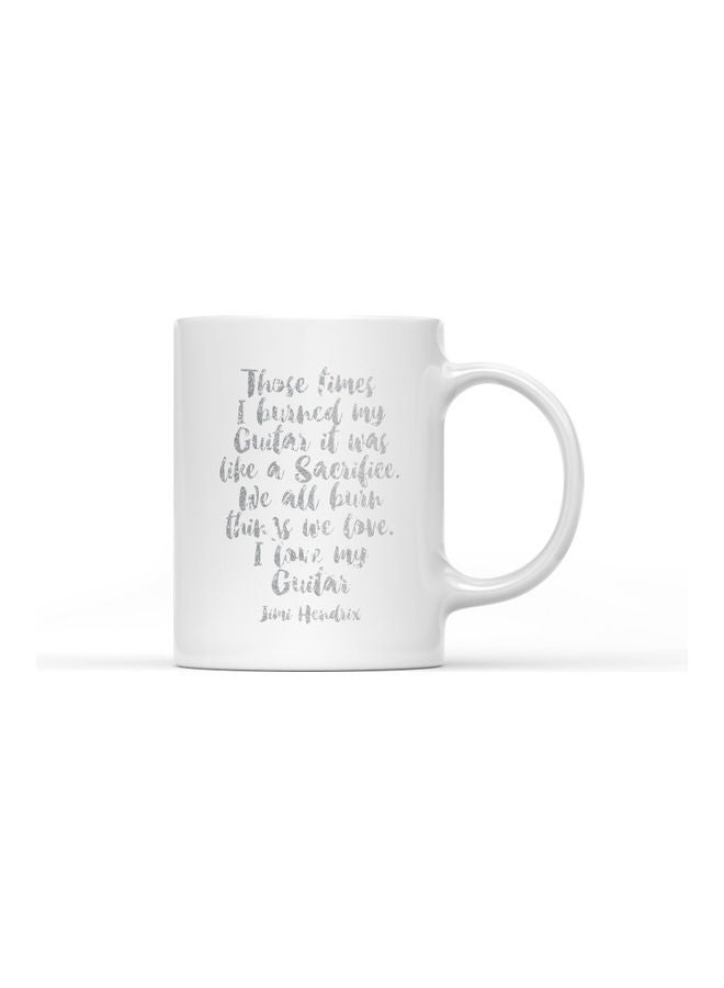 LOUD UNIVERSE Those Time Guitar Quote Printed Coffee Mug White/Grey  - Image 1