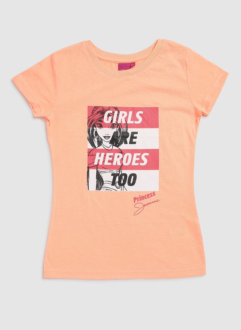 Neon Wonder Crew Neck T-Shirt Orange  - Image 1