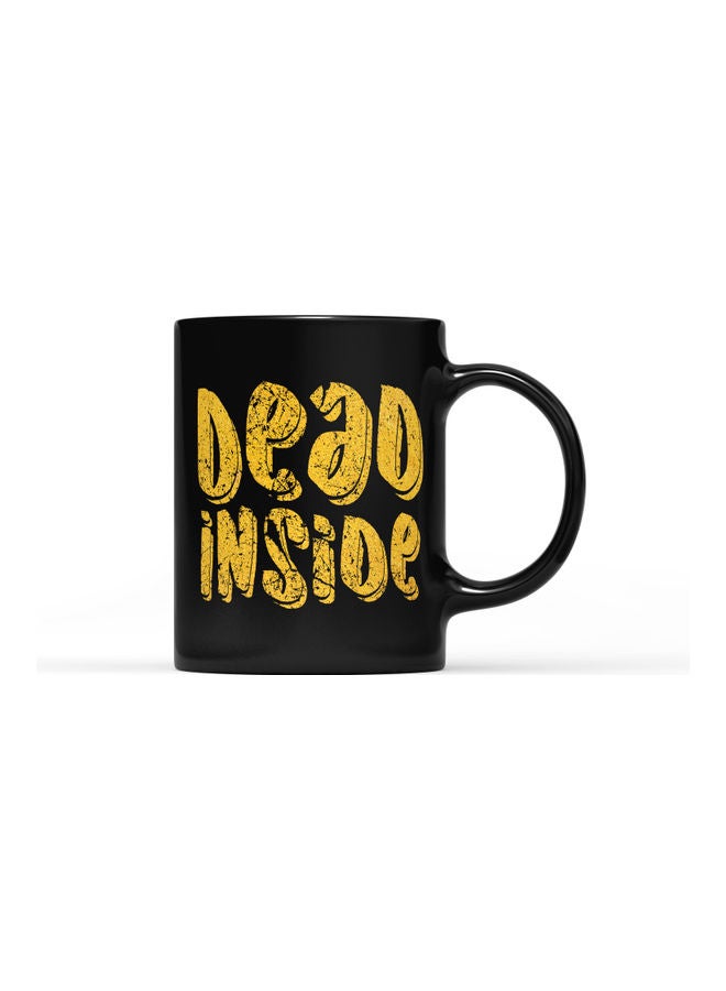 LOUD UNIVERSE Dead Inside Quote Printed Coffee Mug Black/Gold  - Image 1