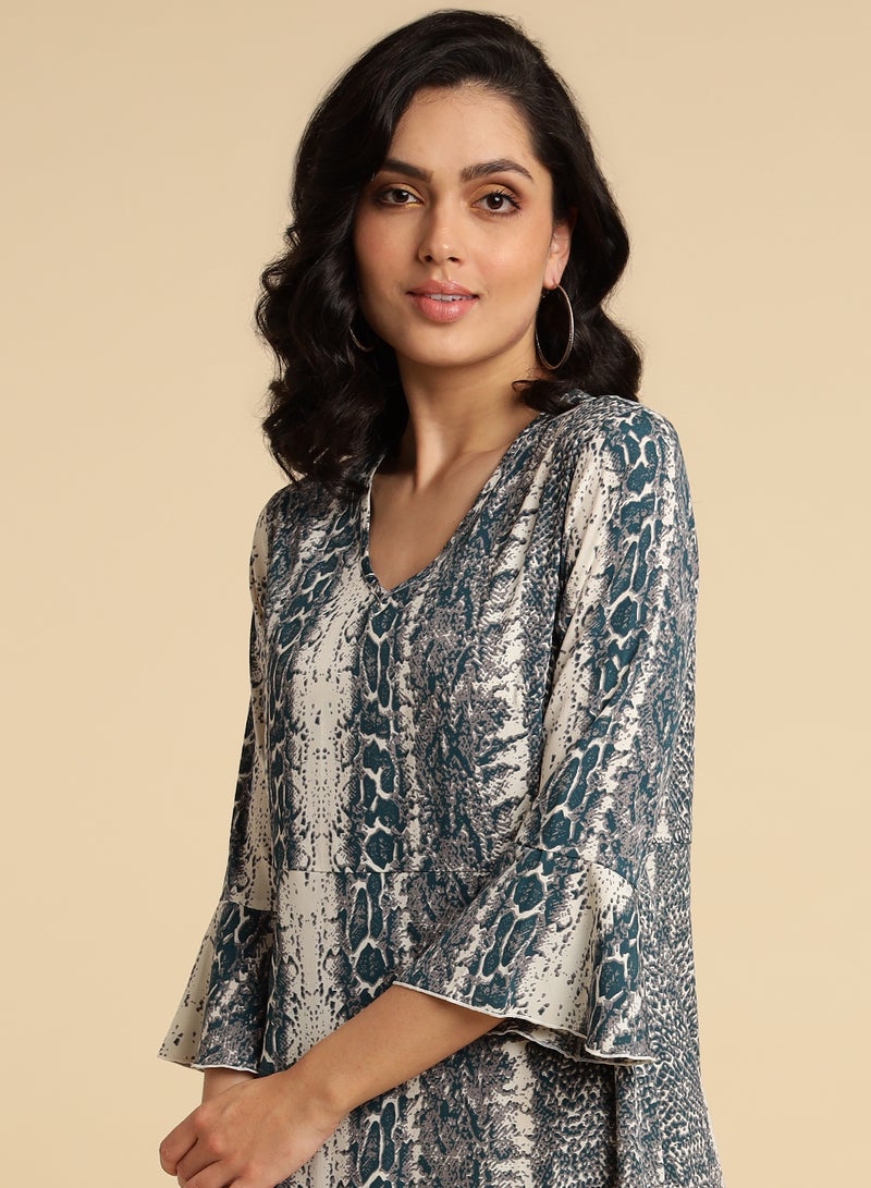 Aila - Casual Printed Mini Dress Multicolour - Image 1