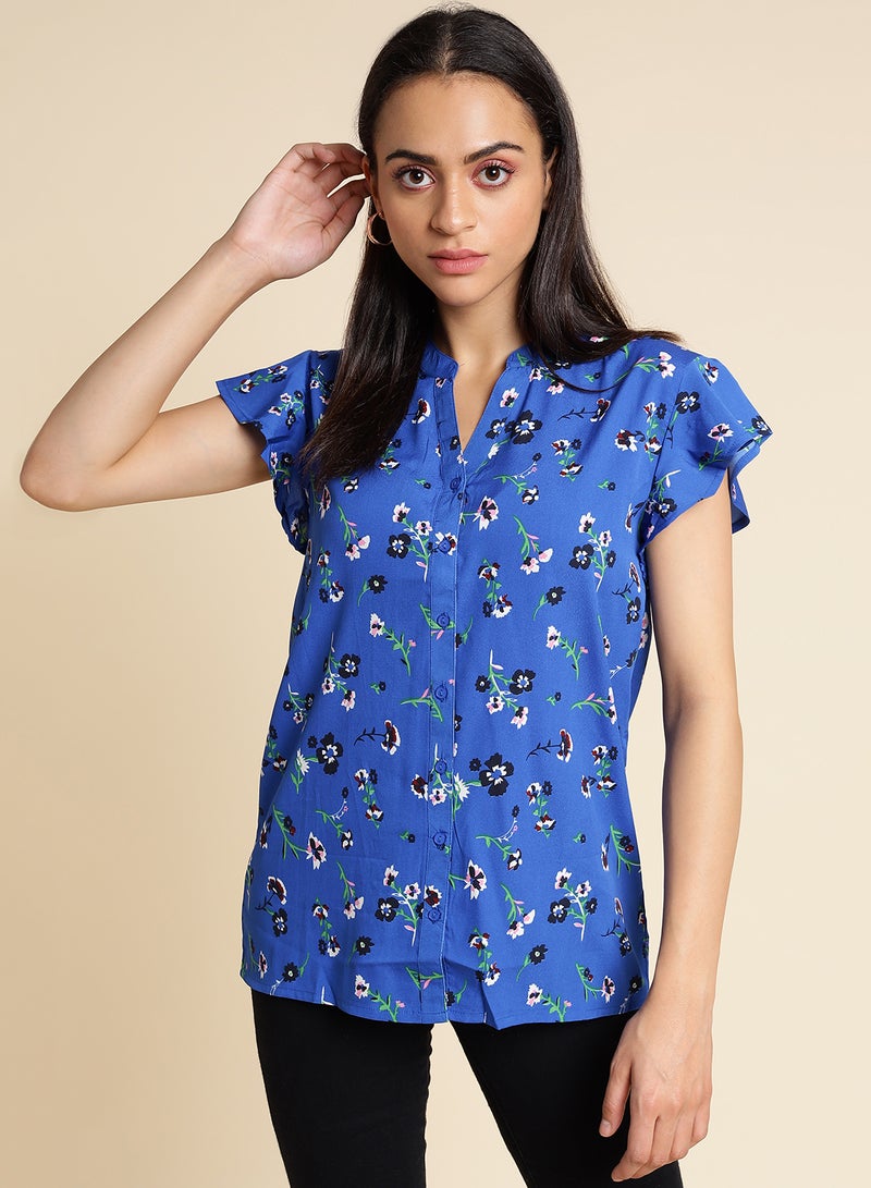 Aila Fashionable Casual Top Blue - Image 1