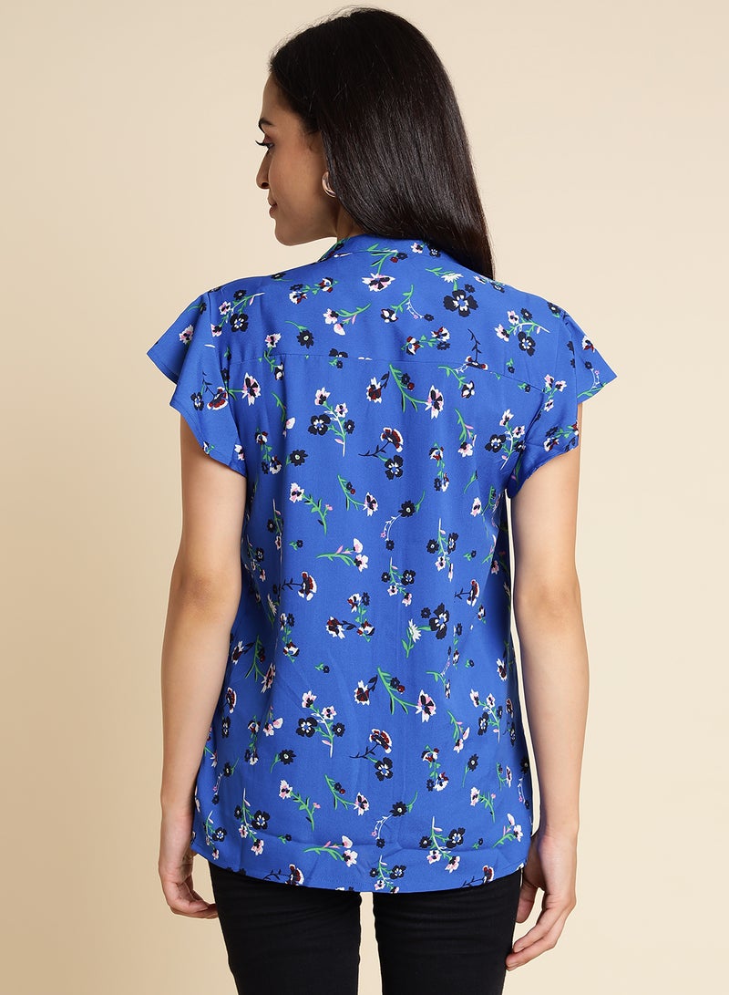 Aila Fashionable Casual Top Blue - Image 2