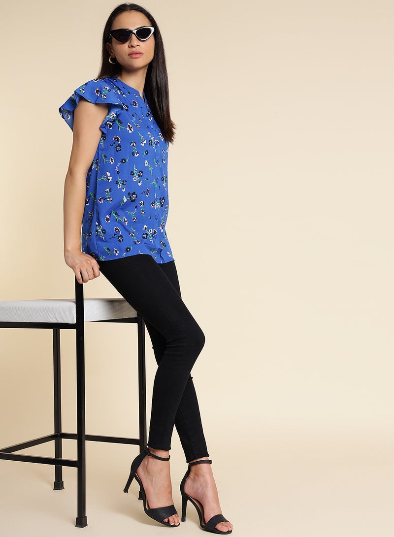 Aila Fashionable Casual Top Blue - Image 3