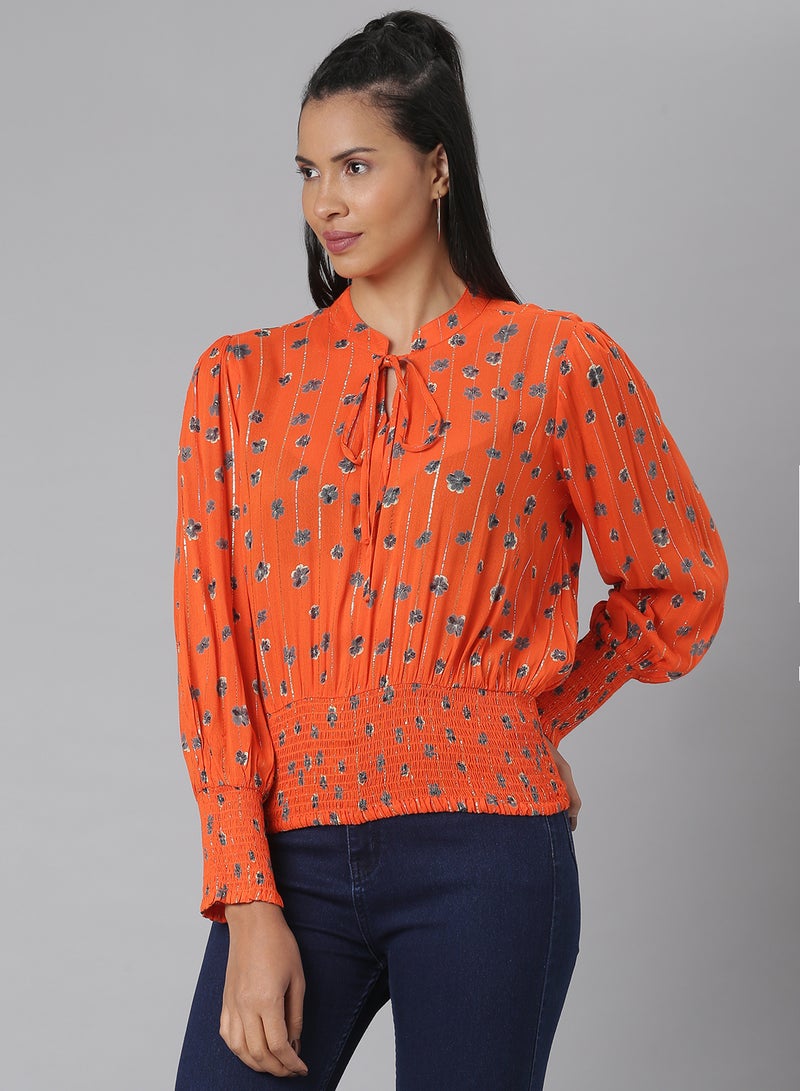 Aila Fashionable Casual Top Orange  - Image 1