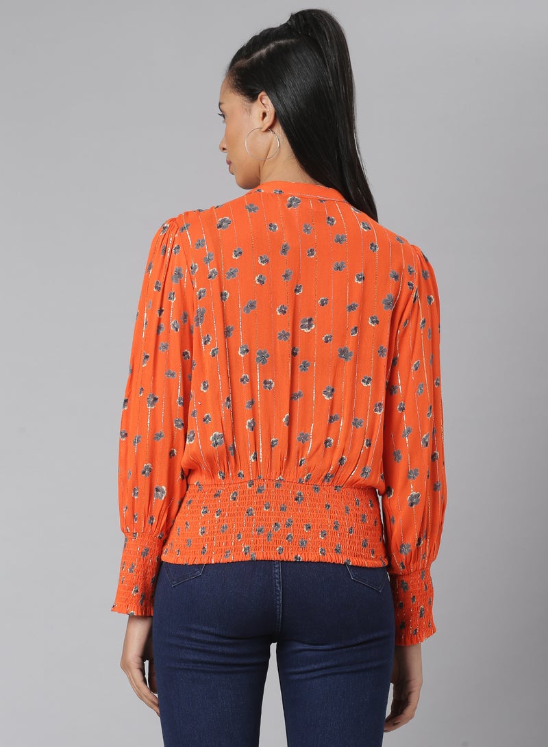 Aila Fashionable Casual Top Orange  - Image 2