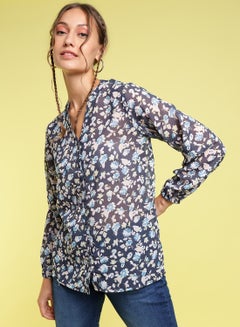 Casual Top Navy/White