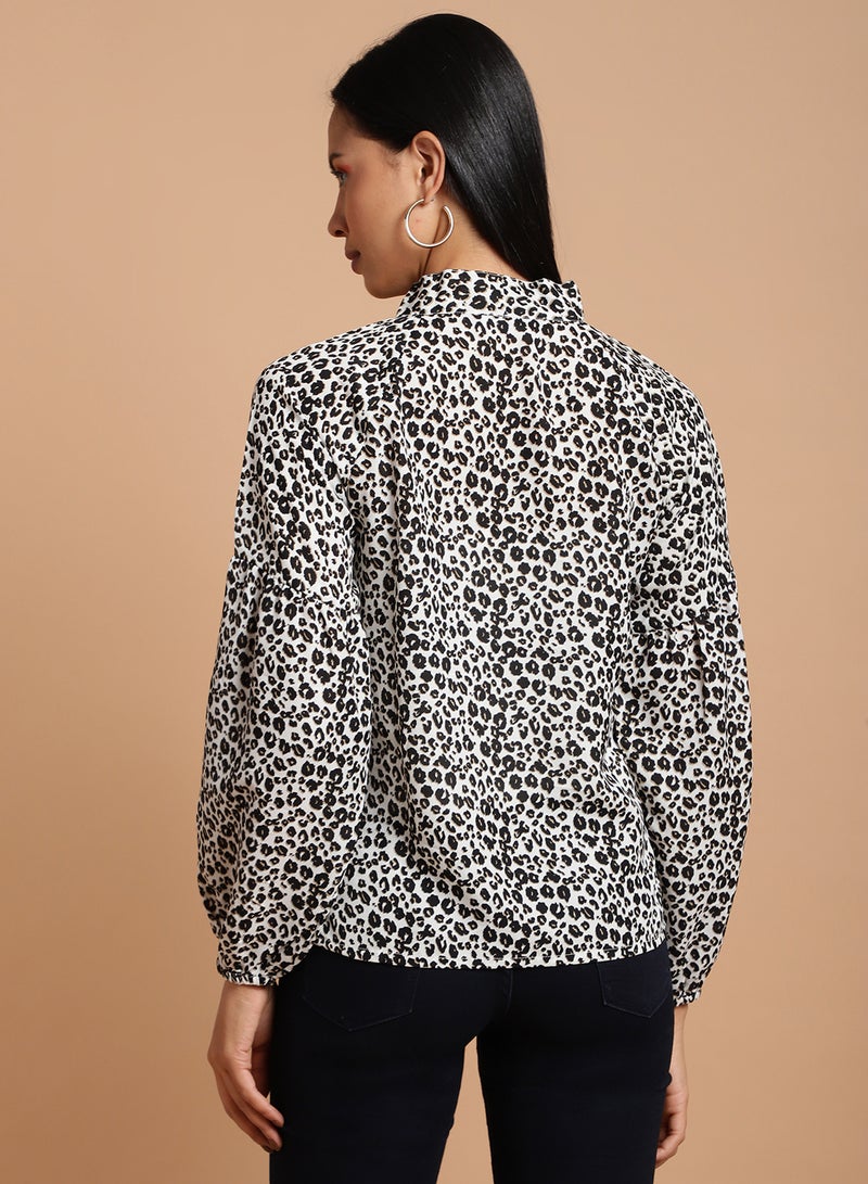 Aila Fashionable Casual Top White/Black  - Image 2