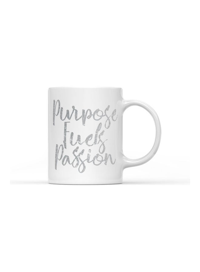 LOUD UNIVERSE Purpose Quote Printed Coffee Mug White/Grey  - Image 1
