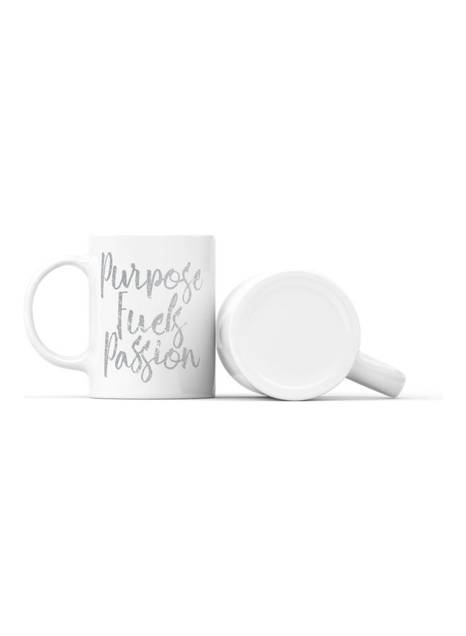LOUD UNIVERSE Purpose Quote Printed Coffee Mug White/Grey  - Image 2