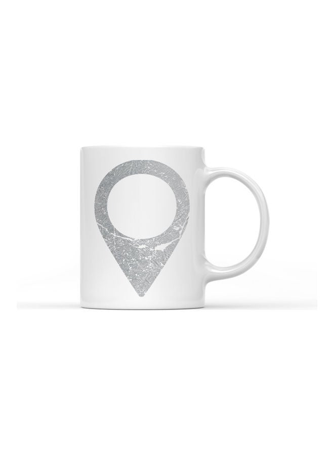 LOUD UNIVERSE Location Icon Sign Printed Coffee Mug White/Grey  - Image 1