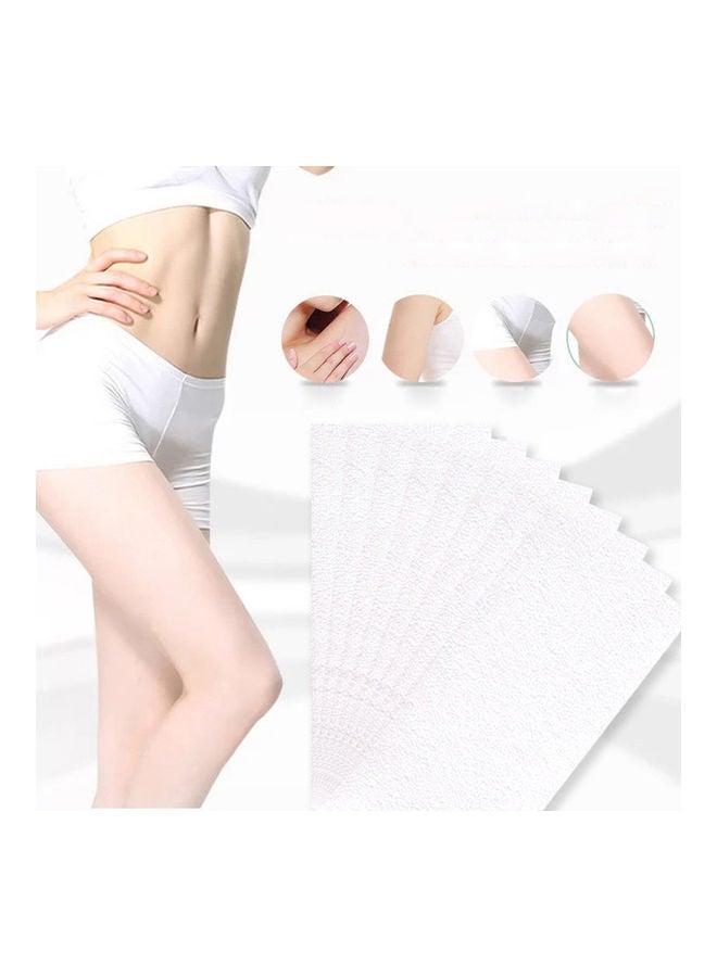 ورق إزالة الشعر بتصميم غير منسوج، 100 قطعة أبيض 20x7x4.5سم - Image 4