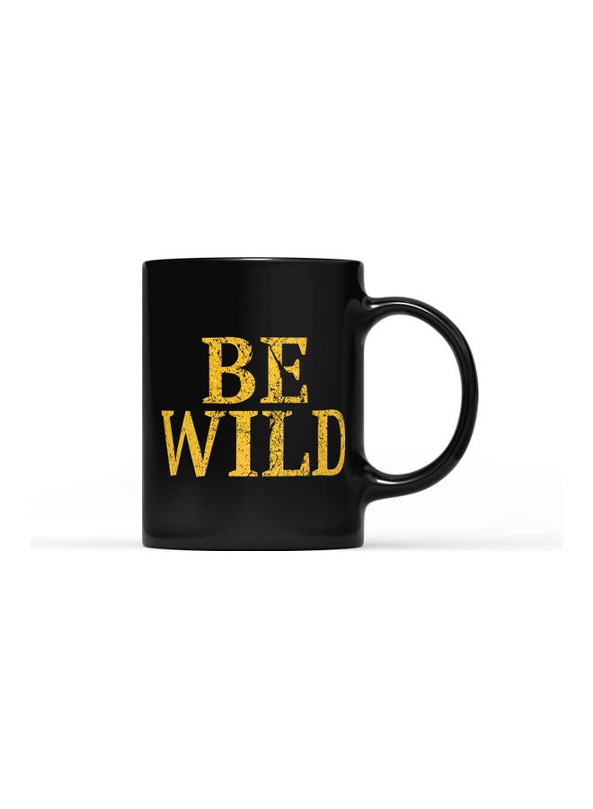 LOUD UNIVERSE Be Wild Printed Coffee Mug Black/Gold  - Image 1