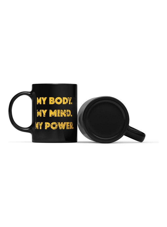 LOUD UNIVERSE My Body My Mind My Power Printed Coffee Mug Black/Gold  - Image 2