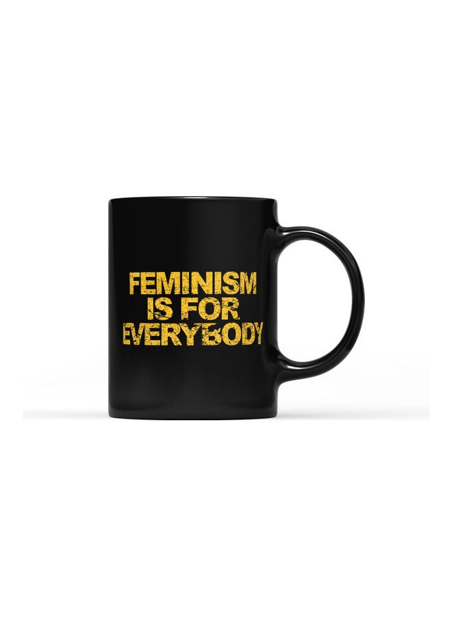 LOUD UNIVERSE Feminism Is For Everybody Printed Coffee Mug Black/Gold  - Image 1