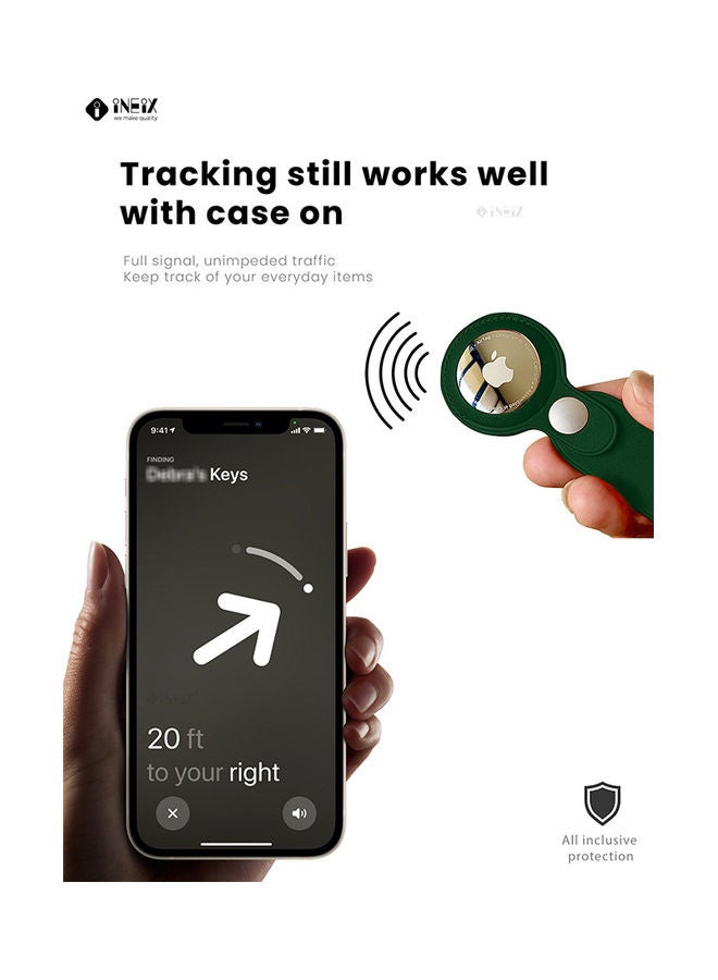 INEIX - Protective Case Cover For Apple AirTag Green - Image 1