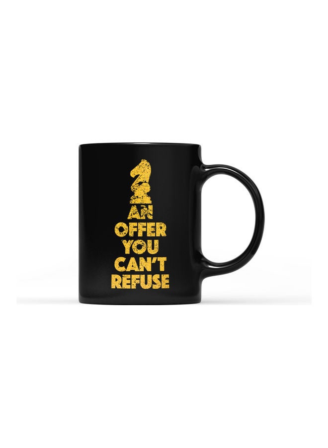 LOUD UNIVERSE Offer Can't Refuse Quote Printed Mug Black/Yellow  - Image 1