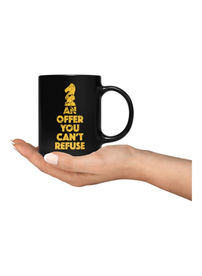 LOUD UNIVERSE Offer Can't Refuse Quote Printed Mug Black/Yellow  - Image 3