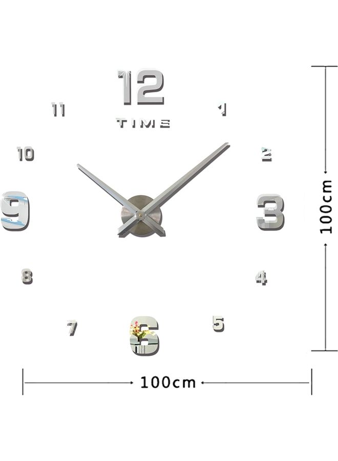 Clock Wall Sticker Silver