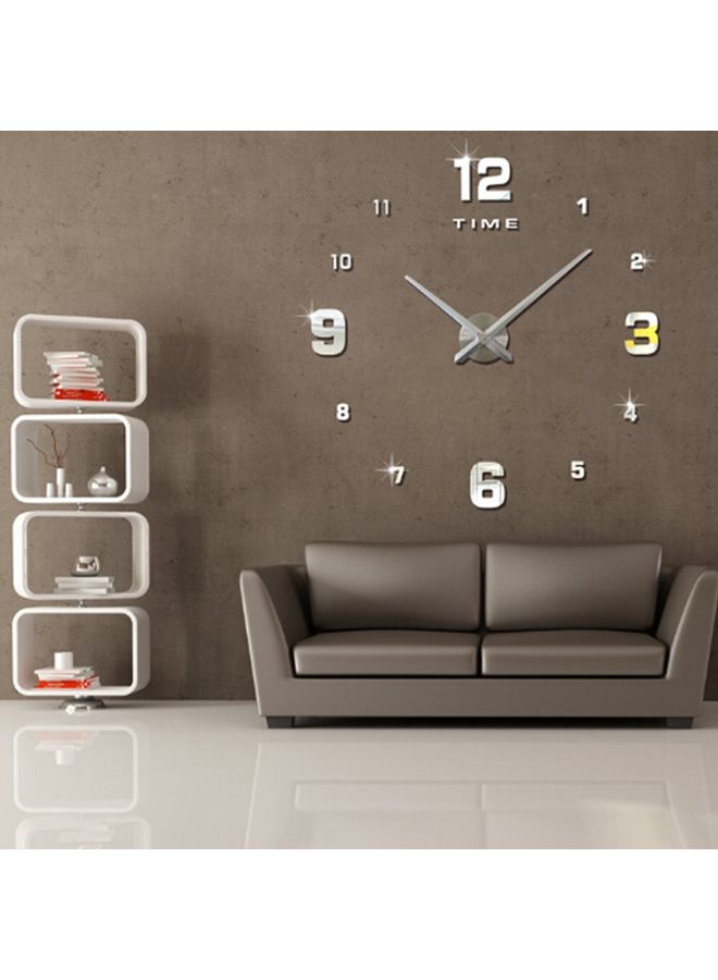 Clock Wall Sticker Silver