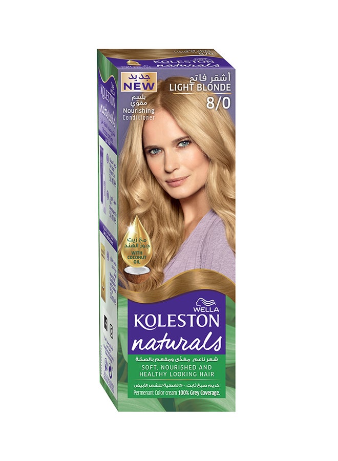 WELLA Koleston Naturals Hair Color 8/0 Light Blonde  - Image 1