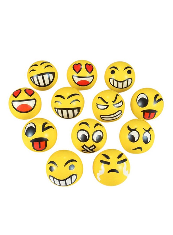 12-Piece Emoji Face Soft Balls 4inch