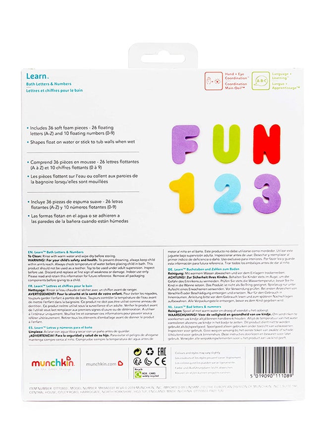 Munchkin - 36-Piece Learn Letters Bath Toy Set - Image 1