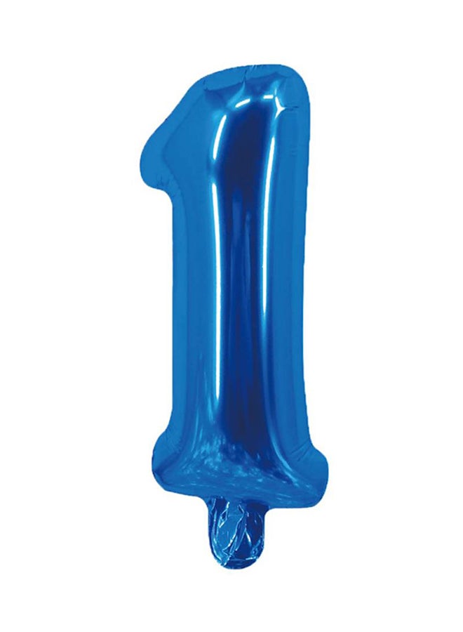 Party Time Number 1 Birthday Foil Balloon - Blue 16x1.5x1.5inch  - Image 1